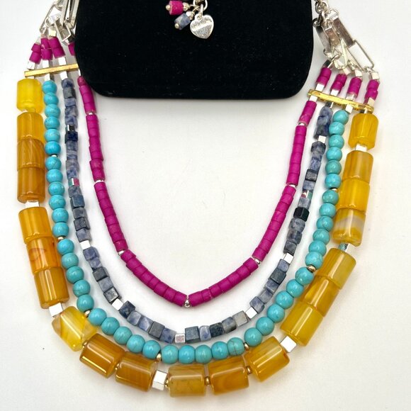 Nakamol Natural Gemstone Multi-Strand Necklace Stunning - Picture 11 of 15